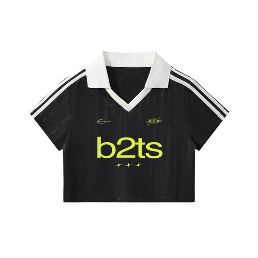 90s black soccer jersey (cropped)